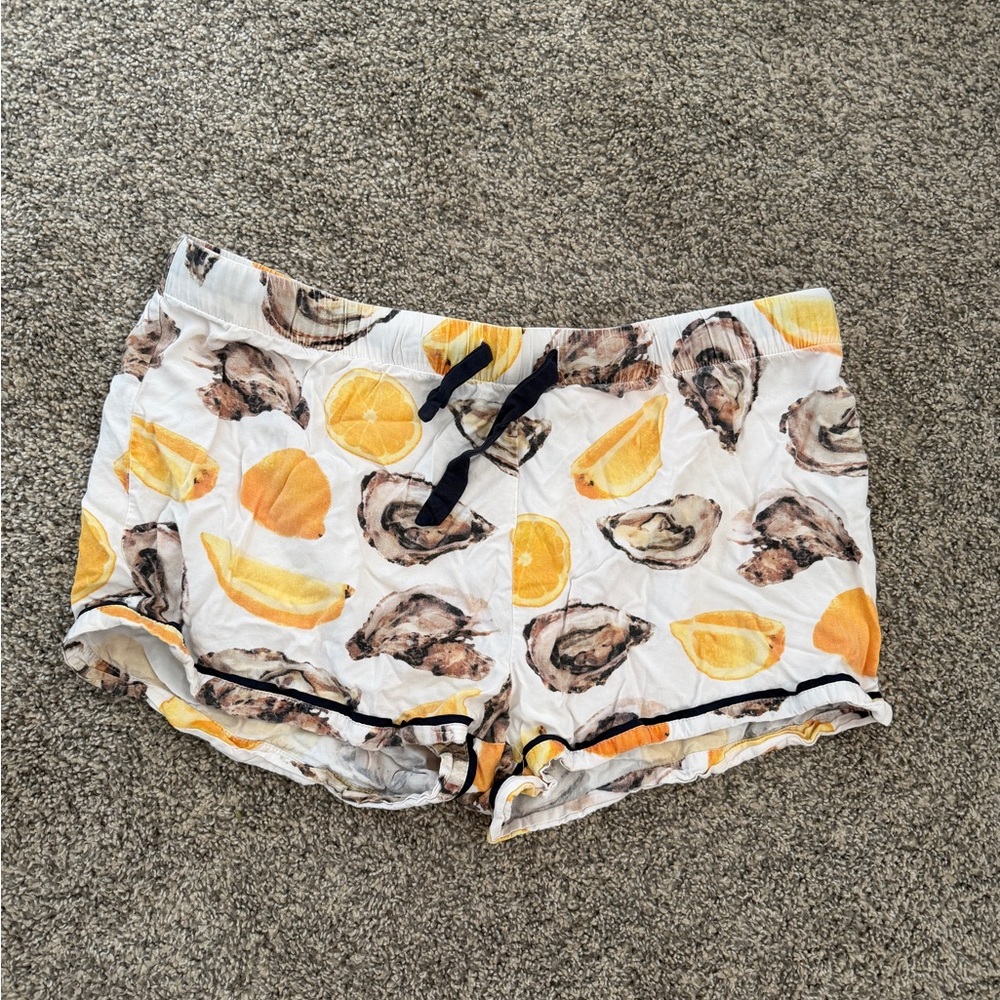 Katie Kime The World Is Your Oyster Pajama St - White/Yellow - Picture 6 of 9